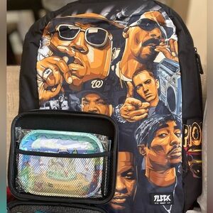 Lee Black Artistic Backpack with Urban Flair